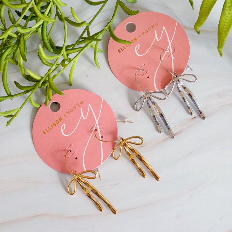 Stylist Bow Drop Earrings