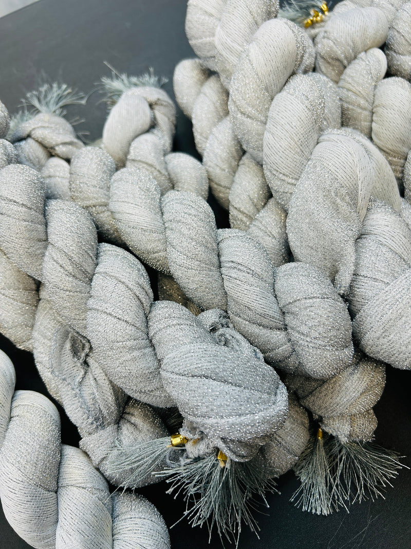 Silver tissue dupatta
