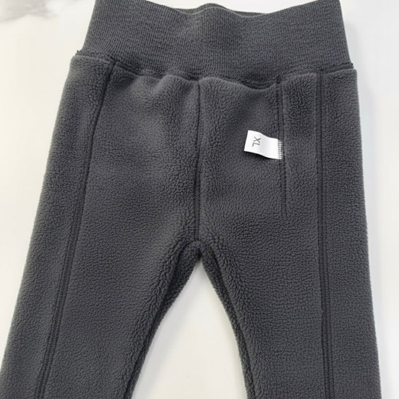 Fleece-Lined Ribbed Footed Leggings – Thermal Winter Toddler & Baby Pants