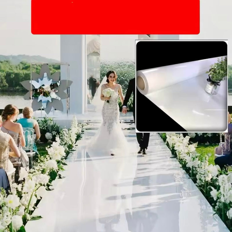 Wedding Ceremony Aisle Runner - Glossy White 47 Inch Carpet