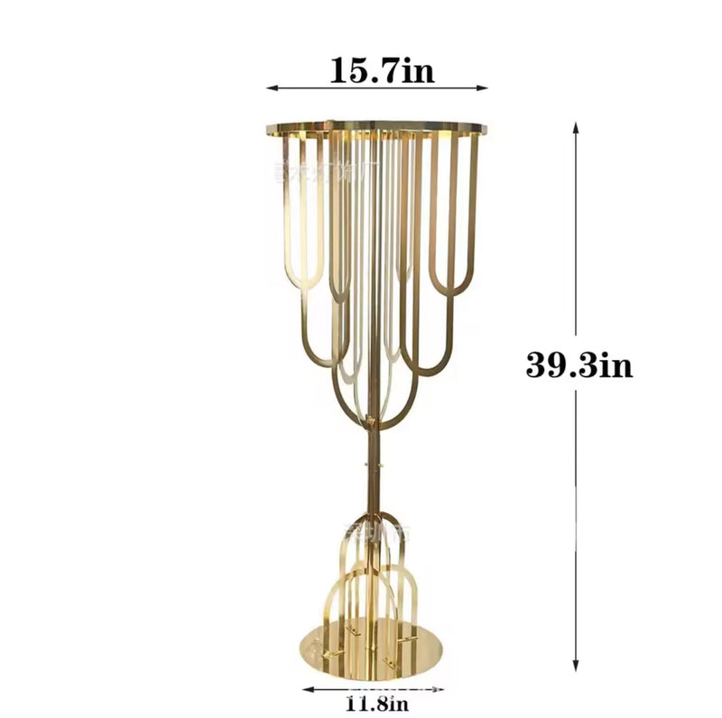 Elegant Gold Metal Wedding Dining Table Centerpiece