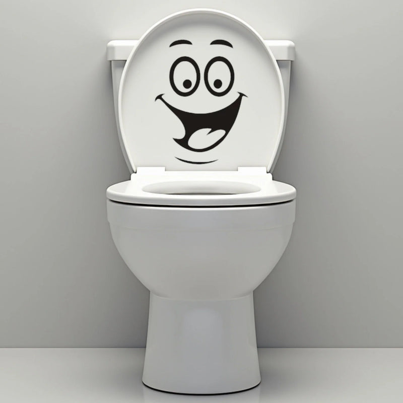 Funny Bathroom Vinyl Decal: Toilet Decor Sticker