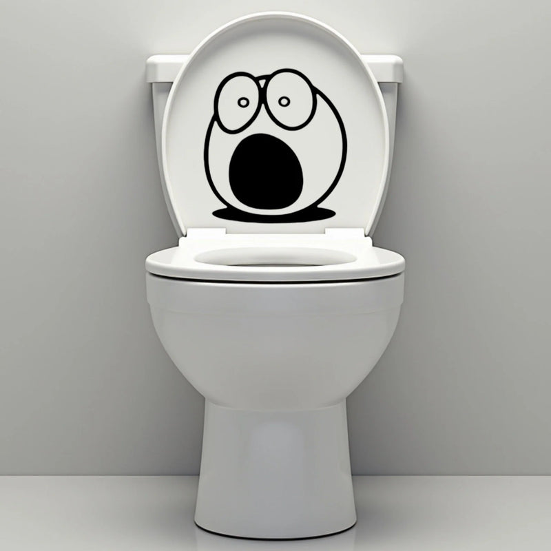 Funny Bathroom Vinyl Decal: Toilet Decor Sticker