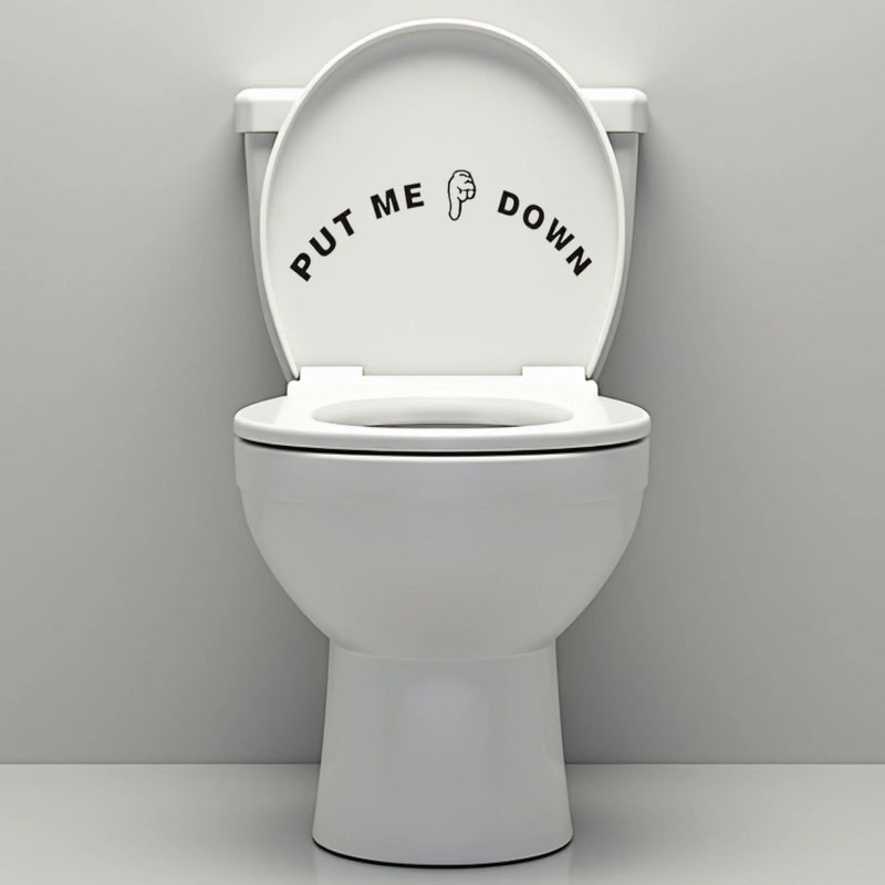 Funny Bathroom Vinyl Decal: Toilet Decor Sticker