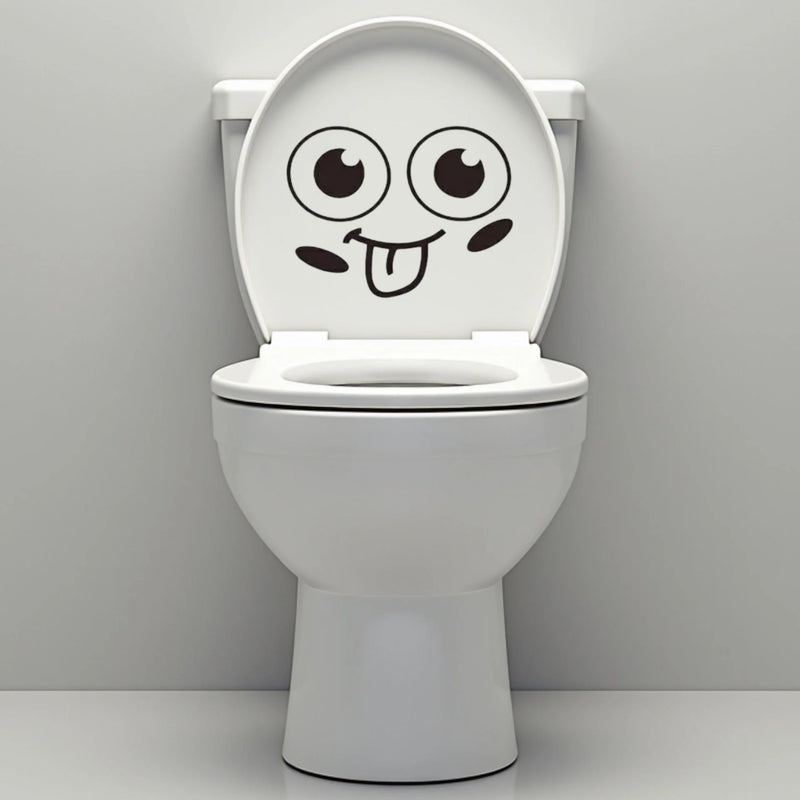 Funny Bathroom Vinyl Decal: Toilet Decor Sticker