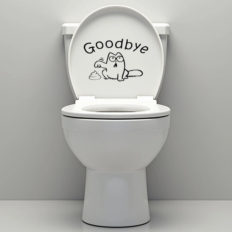 Funny Bathroom Vinyl Decal: Toilet Decor Sticker