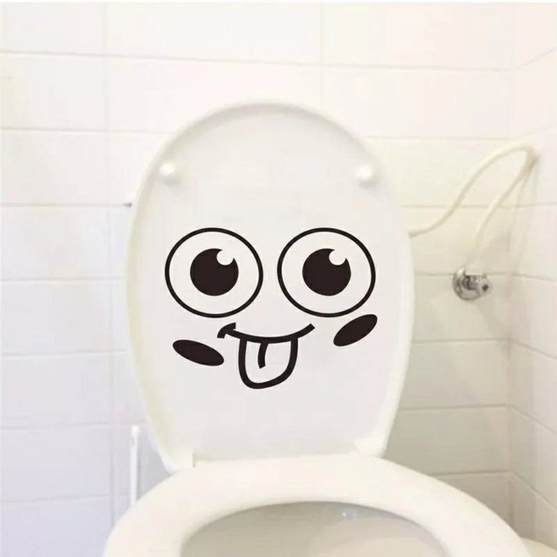 Funny Bathroom Vinyl Decal: Toilet Decor Sticker