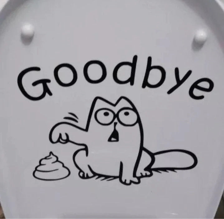 Funny Bathroom Vinyl Decal: Toilet Decor Sticker