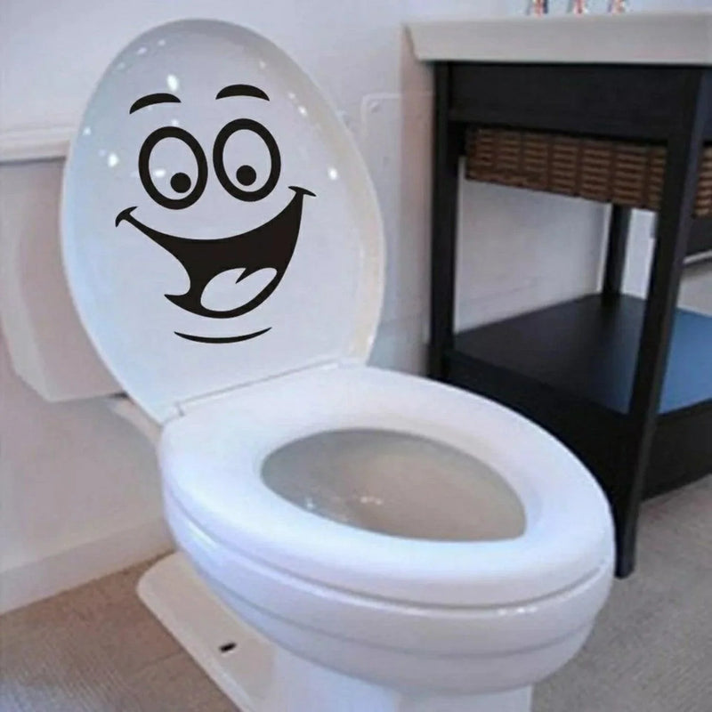 Funny Bathroom Vinyl Decal: Toilet Decor Sticker