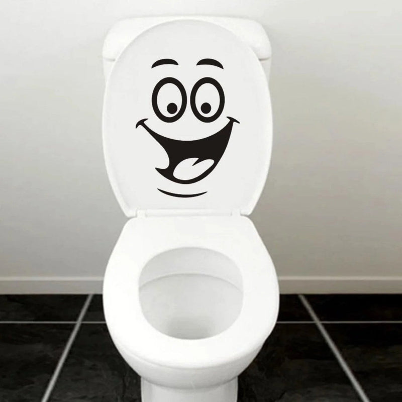 Funny Bathroom Vinyl Decal: Toilet Decor Sticker