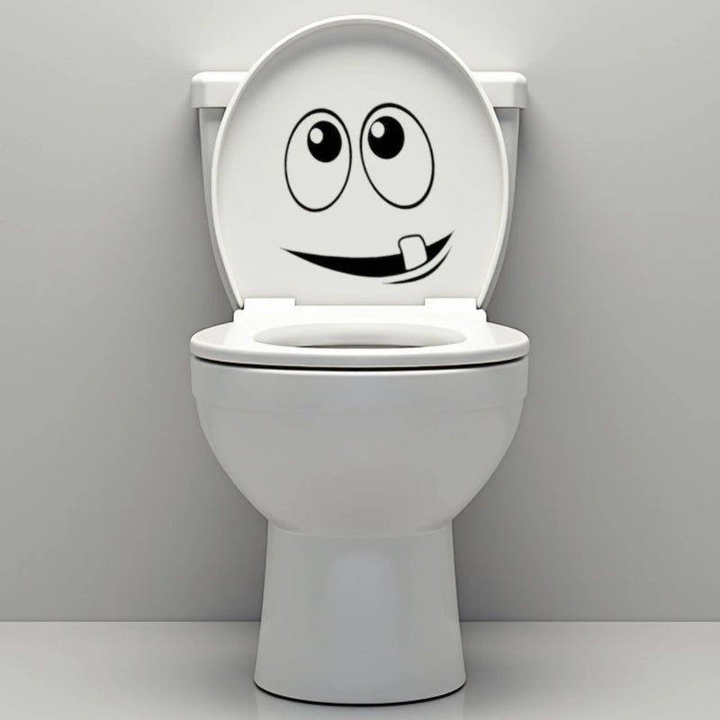 Funny Bathroom Vinyl Decal: Toilet Decor Sticker