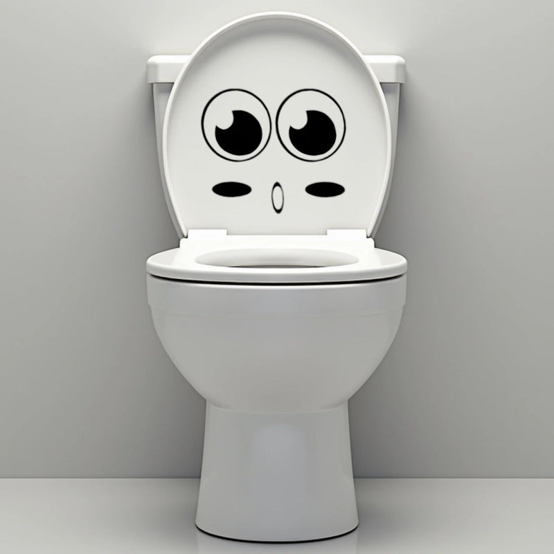 Funny Bathroom Vinyl Decal: Toilet Decor Sticker