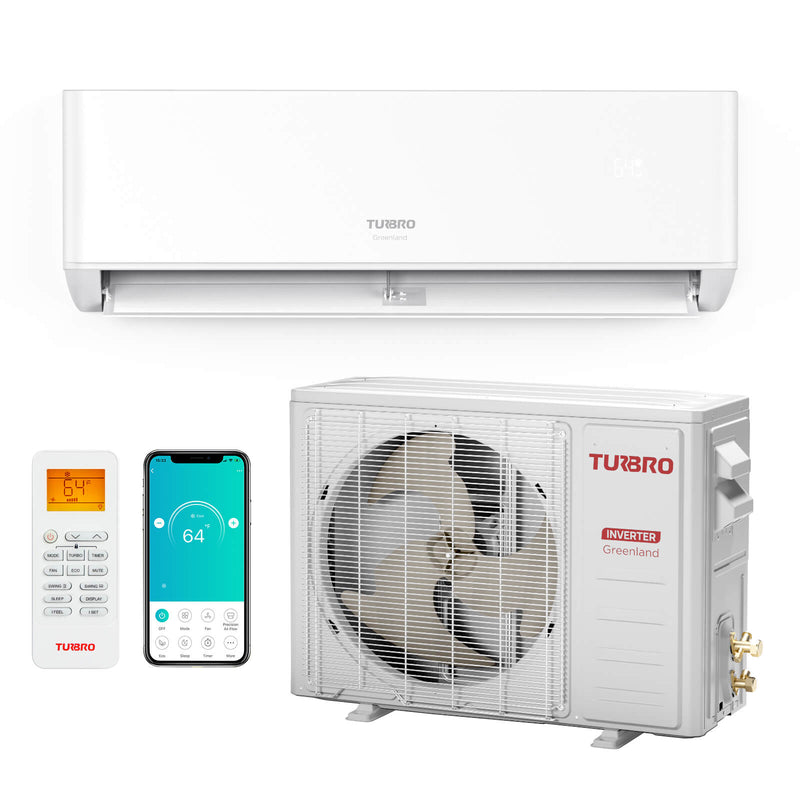 (Open Box) Greenland Single Zone WiFi Mini Split AC with Heat Pump (R410A)