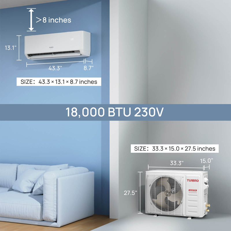 Greenland 18,000 BTU WiFi Ductless Mini Split AC with Heat Pump (R454B)