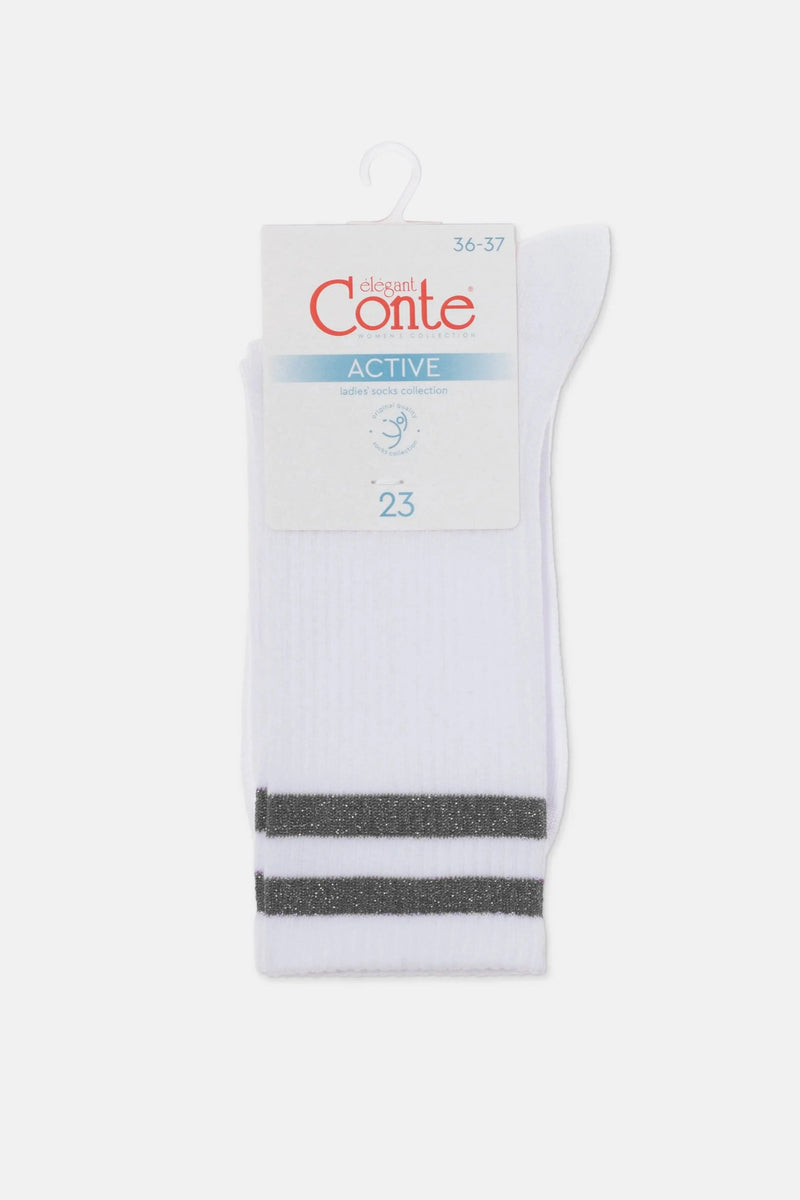 Conte Cotton Long Socks Active 157 - Lurex Stripes