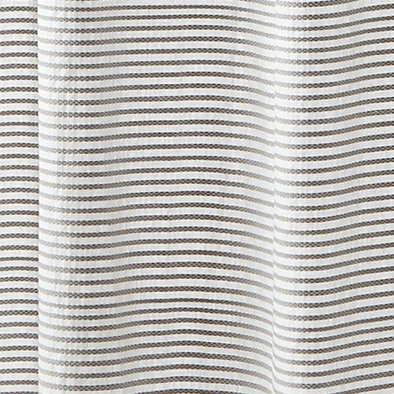 72-inch Grey and White Stripes Cotton Shower Curtain with Tassels