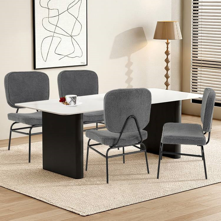 Modern Grey Upholstered Ergonomic Padded Accent Chair