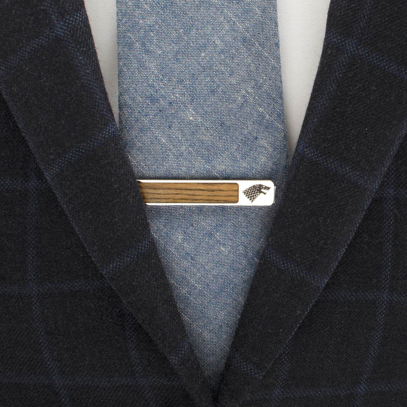 Game of Thrones Stark Inlaid Wood Tie Clip