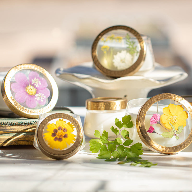 Roman Lavender Small Pressed Floral Candle