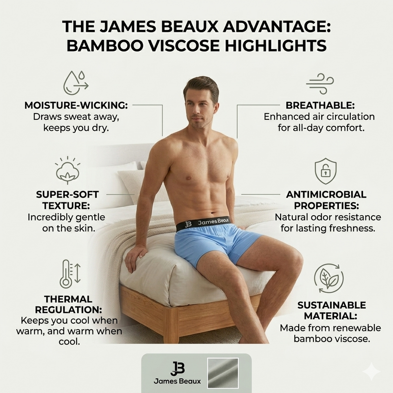 Men's Bamboo Anti-Chafing & Breathable Boxer Shorts (3-Pack) | Black