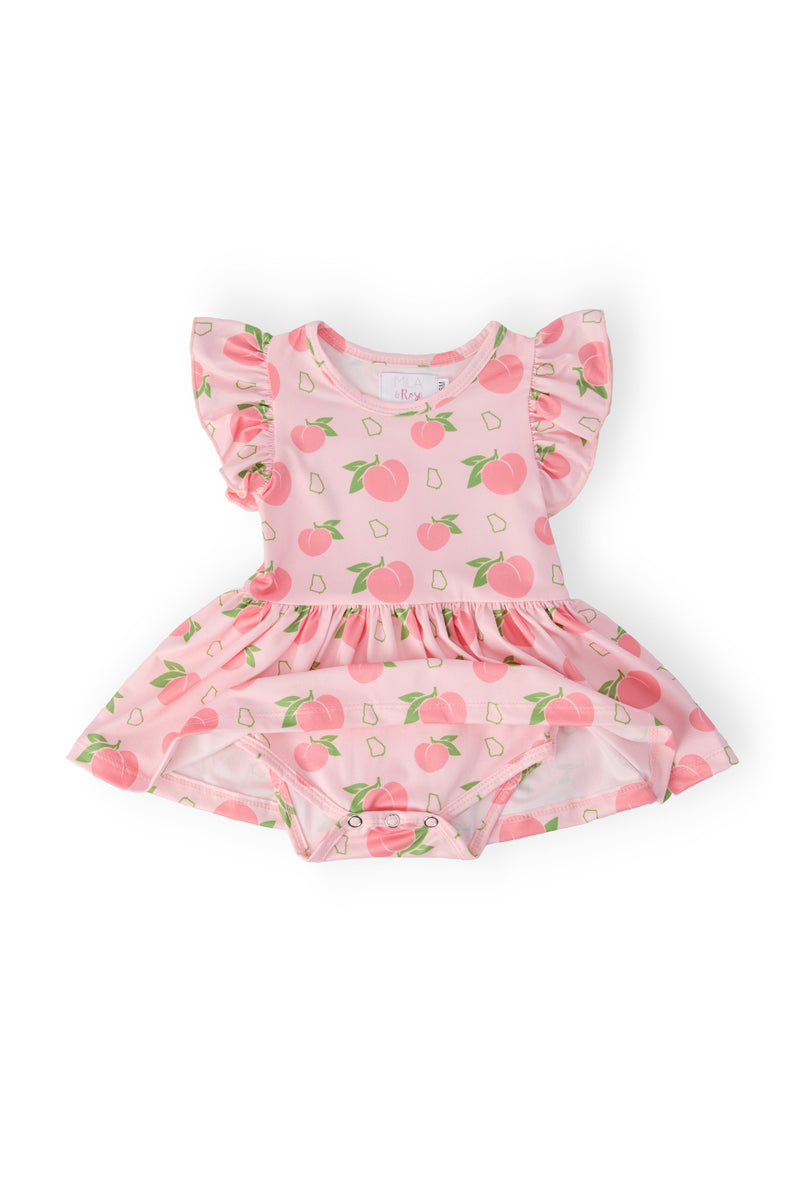 Georgia Peach S/S Flutter Twirl Bodysuit