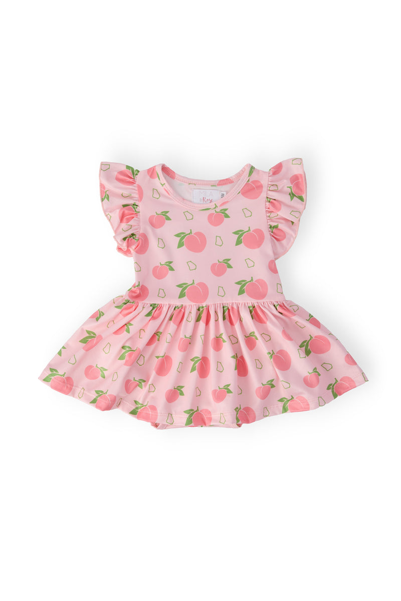Georgia Peach S/S Flutter Twirl Bodysuit