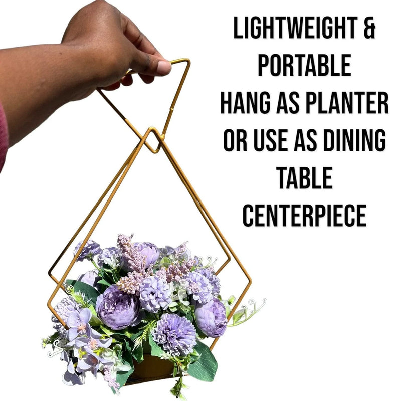 Gold Diamond Flower Rack Dining Table Centerpieces 2-Pack