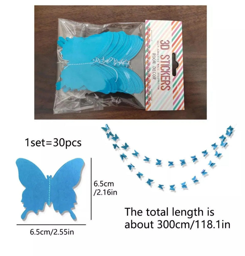 Gradient Color Paper Butterfly Hanging Garland