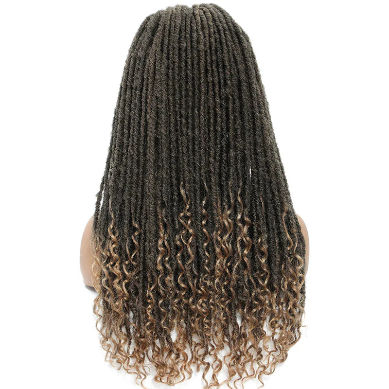 Long 22" Goddess Locs Headband Wig | Curly Ends | Soft Faux Locs | Synthetic Braids | For Women
