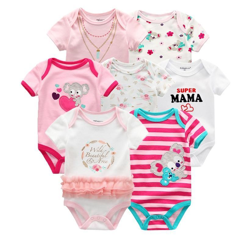 Unisex Newborn Baby Rompers Clothing Infant Jumpsuits 100%Cotton Children 7Pcs/Lot Set for Girls and Boys Jumpsuits For Kids