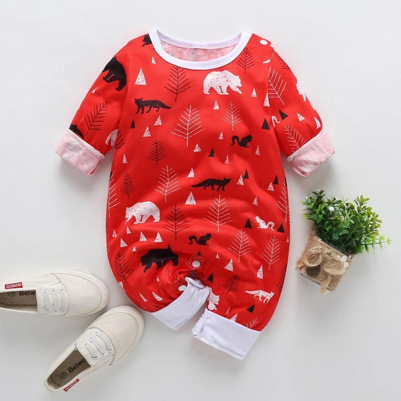 Baby Clothes Boys Girls Romper Floral Dinosaur Car Printed Long Sleeve Cotton Romper Kids Jumpsuit Playsuit For Kids