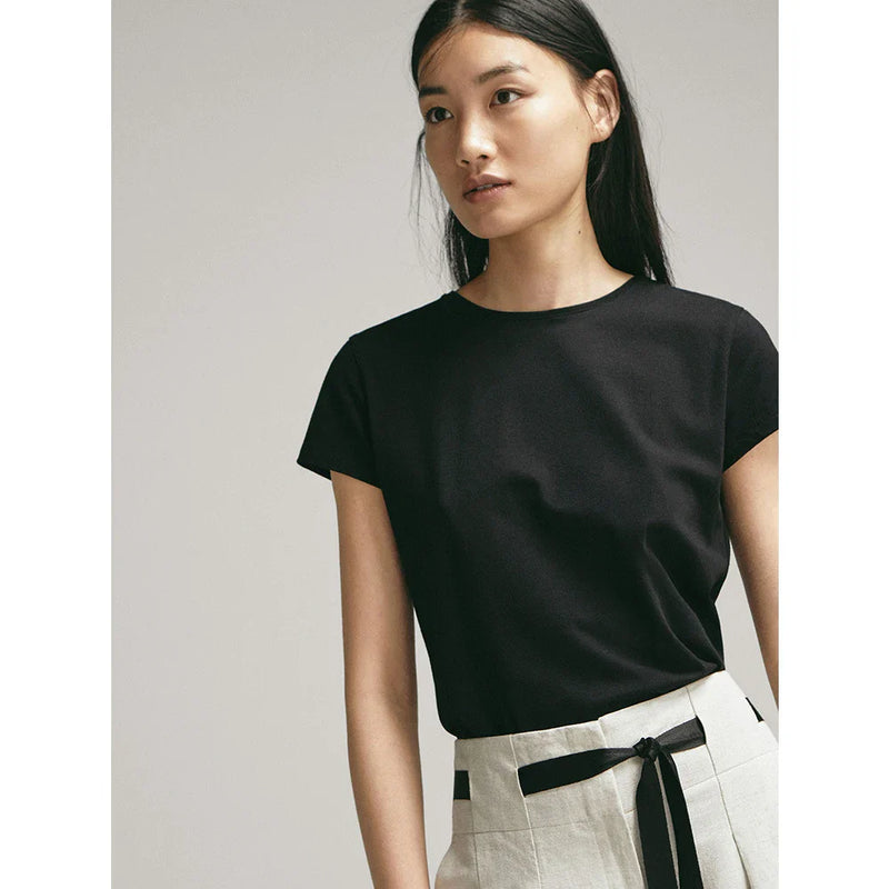 100% Cotton Women's T-Shirts Short Sleeves Solid Color