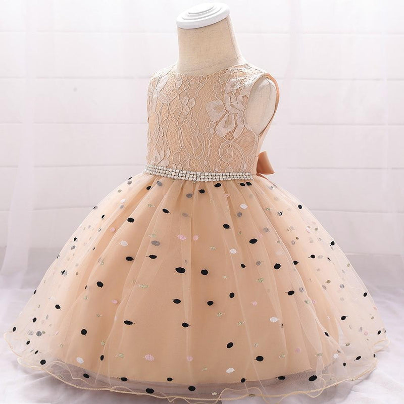 New Baby  Dots Printing Princess  Birthday Dress Ball Gown  Clothing Unique Design Perfect Gift