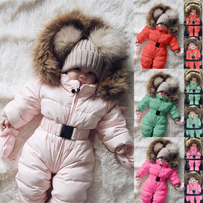Winter Clothes For Infant Baby Hooded Warm Thick Snowsuit Jumpsuit Romper for Boys and Girls  Style