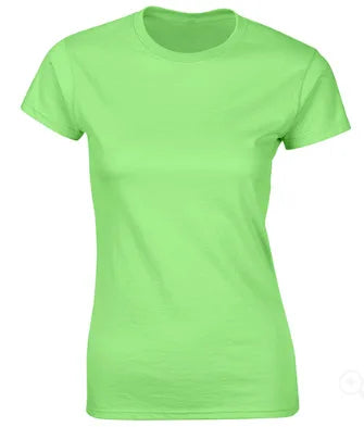 100% Cotton Women's T-Shirts Short Sleeves Solid Color