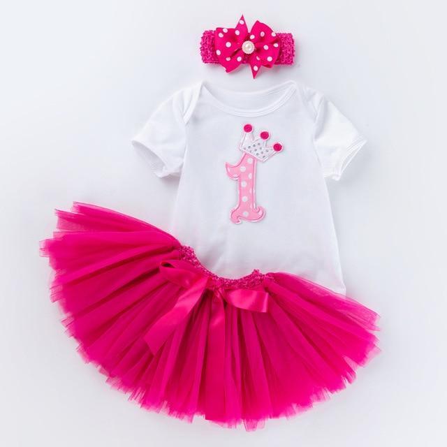 2 Year Girl Baby Birthday Dress For Birthday Girl Party - 3 Piece Infant Clothing Luxury Set For Birthdays For Girls