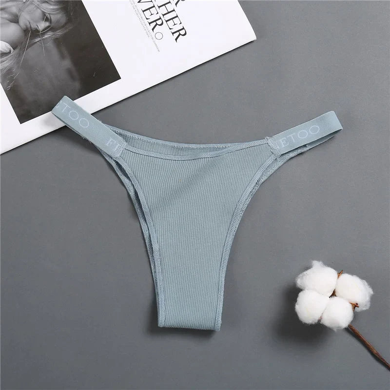 Sexy Low Rise Cotton Panties for Women Female Briefs Pantys Ladies  Letter Belt Underwear Girls M-XL Intimates Lingerie FINETOO