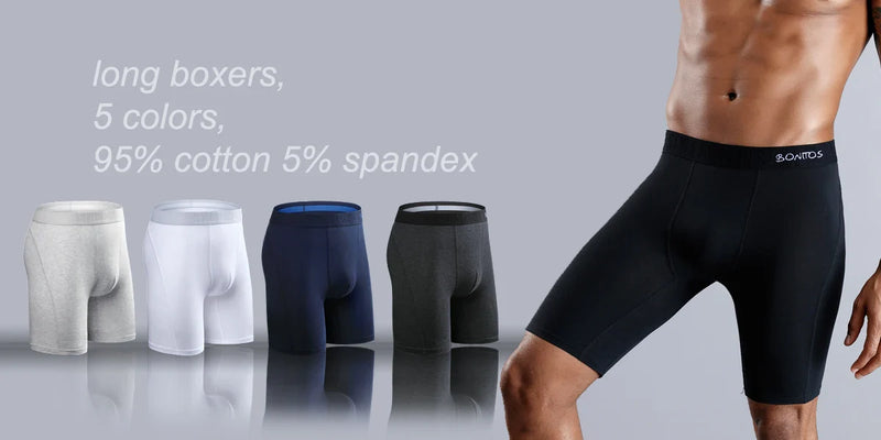 5Pcs Men's Cotton Underwear Short Boxers