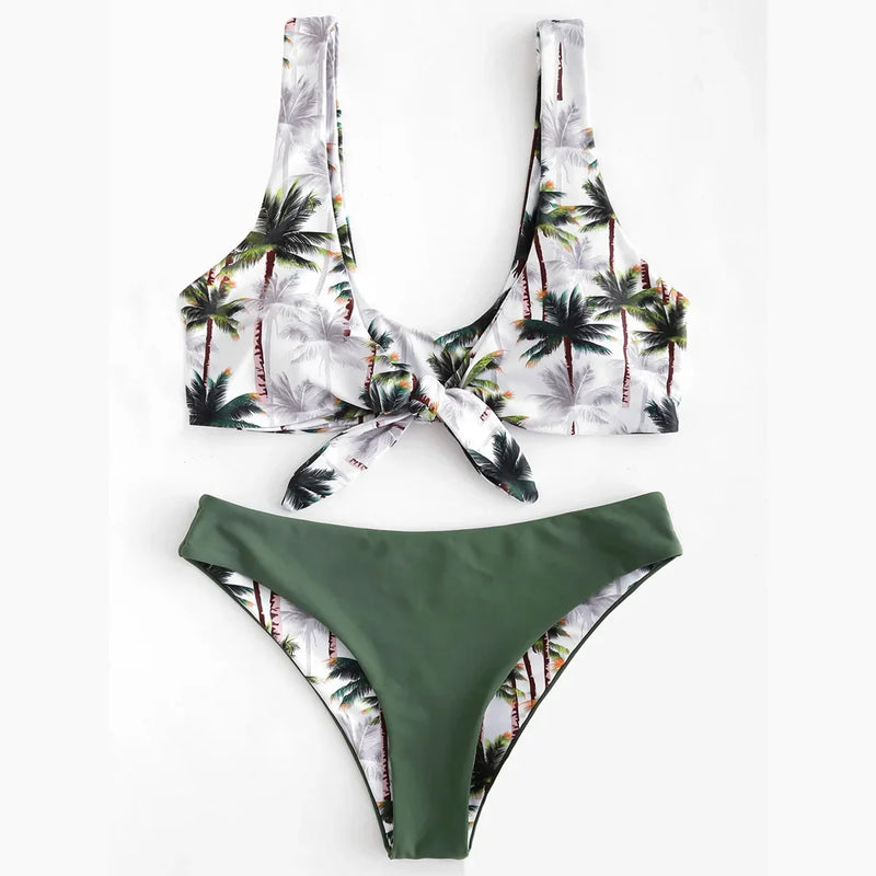 Sunflower Printed Bikini Set Sexy Swimwear Women 2021 Mujer Push Up Padded Biquini Bathers Bandage Bathing Suit Swimsuit Bikini