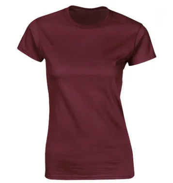 100% Cotton Women's T-Shirts Short Sleeves Solid Color