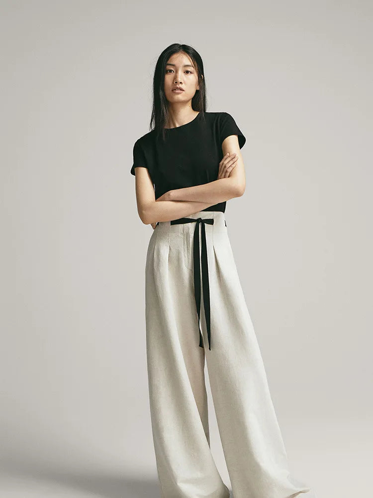 100% Cotton Women's T-Shirts Short Sleeves Solid Color