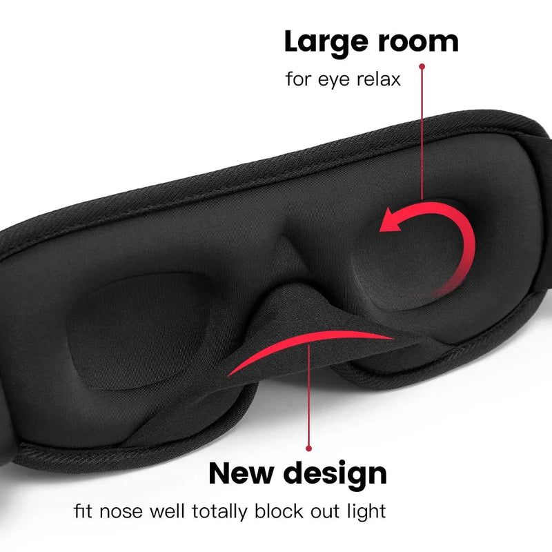 3D Sleeping Mask – Soft Padded Eye Shade with Light Blockout