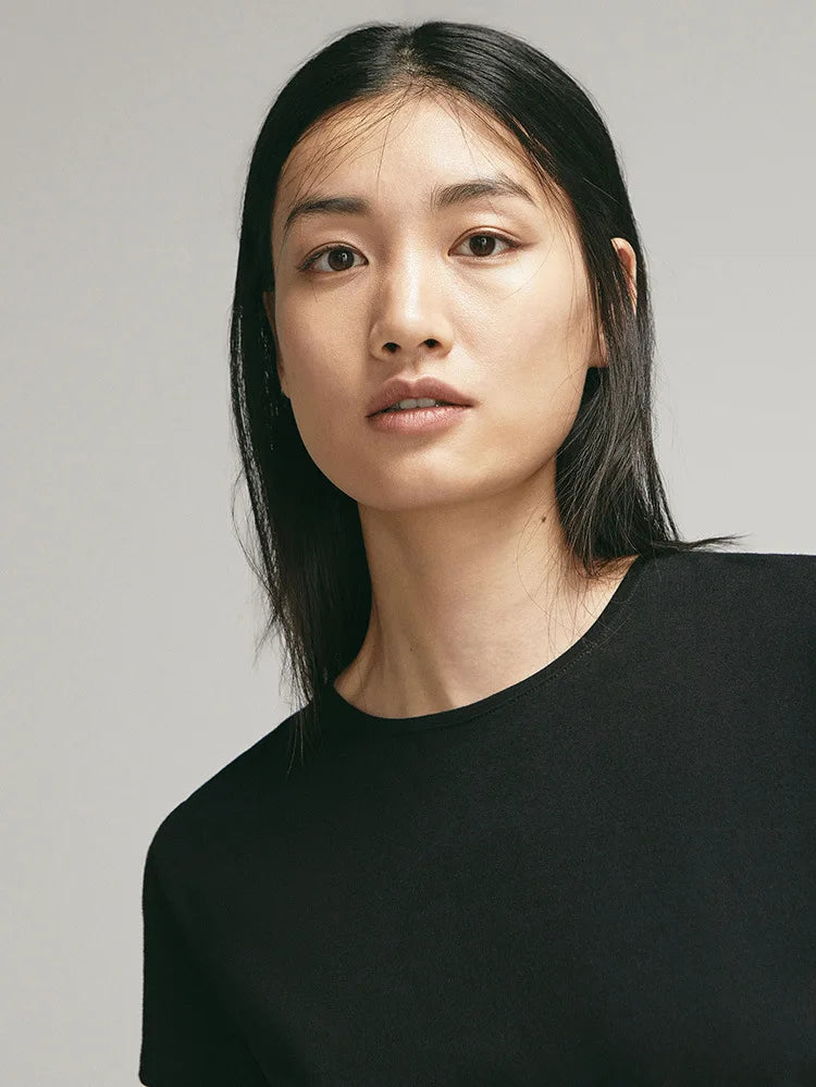 100% Cotton Women's T-Shirts Short Sleeves Solid Color