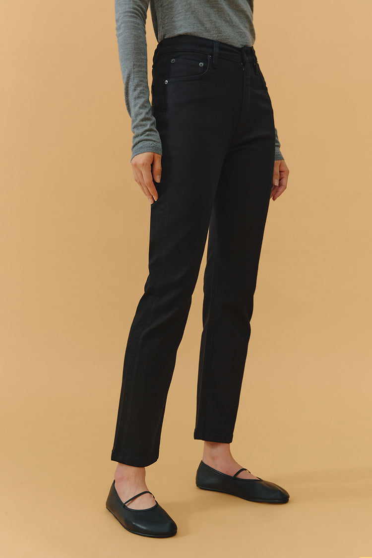 Two Shots High Rise Straight Crop Jeans HJ013