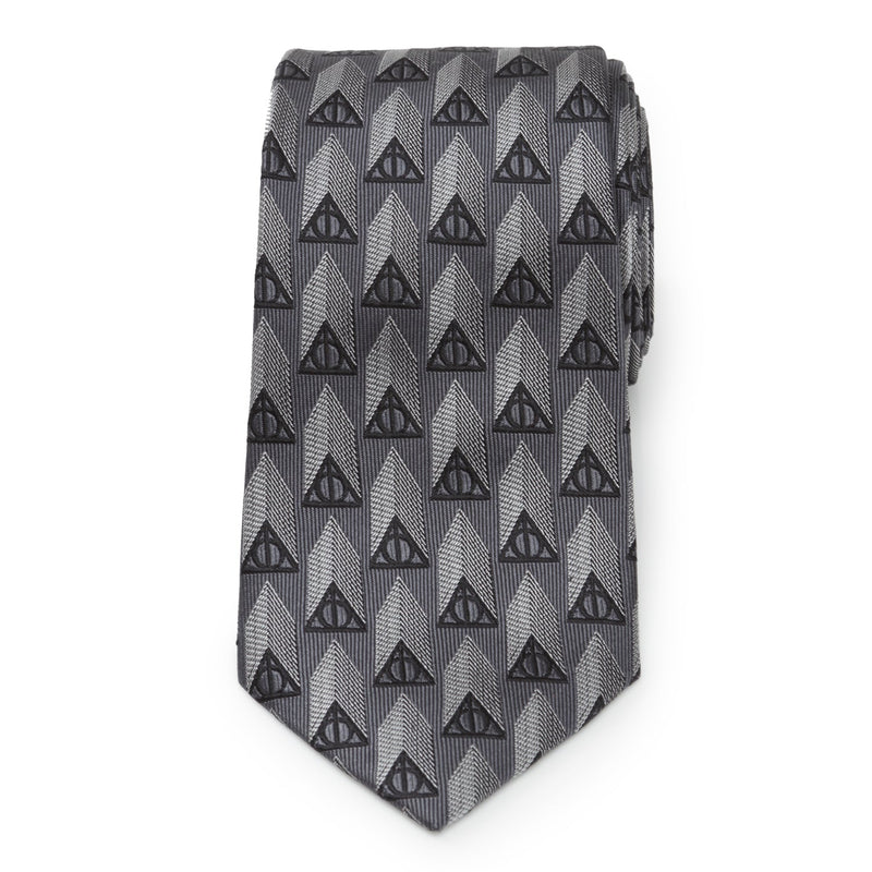 Harry Potter Deathly Hallows Gray Silk Men's Tie