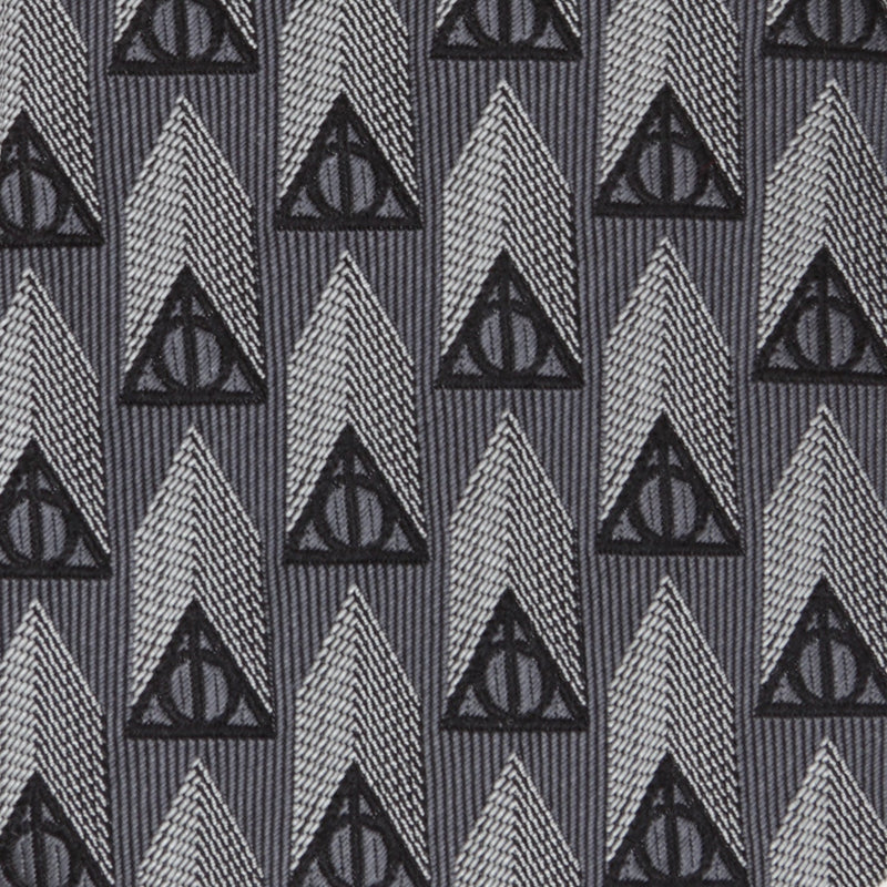 Harry Potter Deathly Hallows Gray Silk Men's Tie