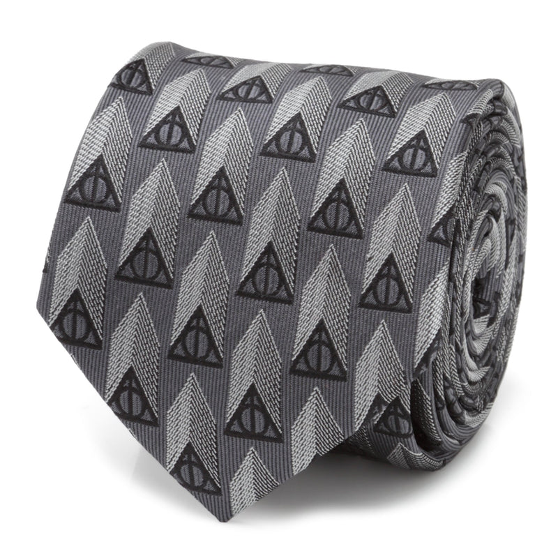 Harry Potter Deathly Hallows Gray Silk Men's Tie