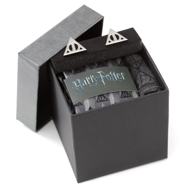Harry Potter Deathly Hallows Gray Necktie Gift Set