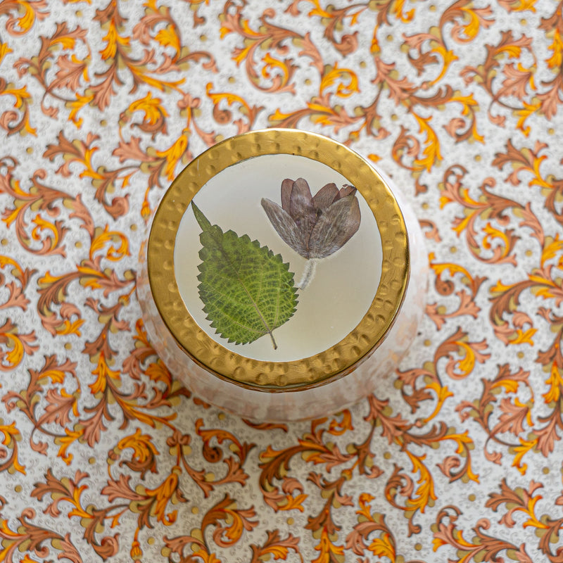 Accent Pressed Floral Candle - Harvest Pumpkin