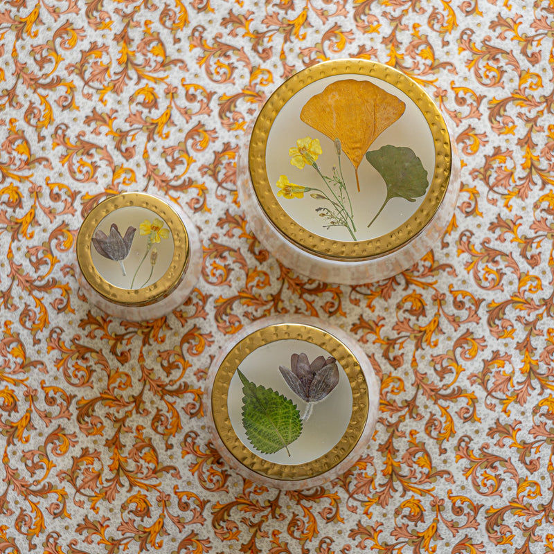 Signature Pressed Floral Candle - Harvest Pumpkin